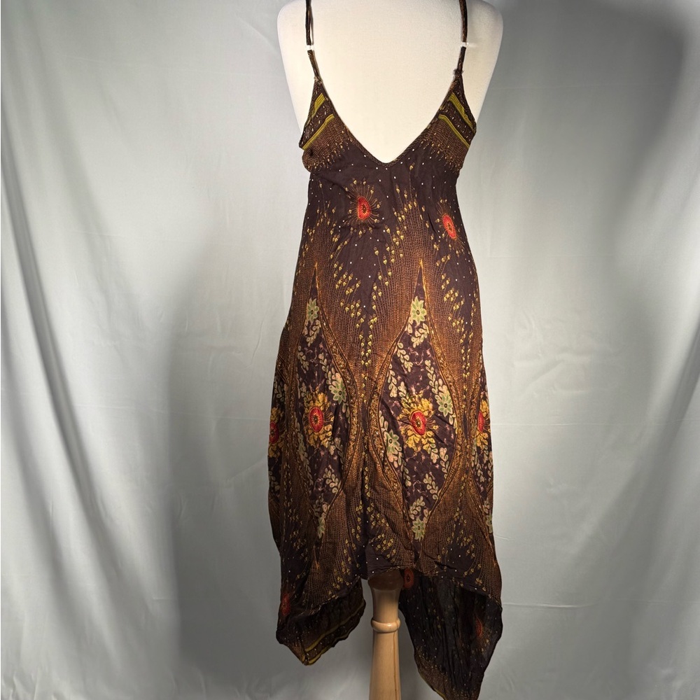 Bohemian Floral Brown Maxi Dress - Picture 2 of 5